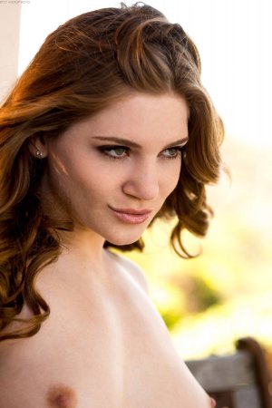 Curly redhead Misty Lovelace hotly poses in cute underwear photo 12